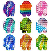 Антистрес Pop It Поп Іт Пупирка ЯКІСНА іграшка з бульбашками - Among Us Мармуровий