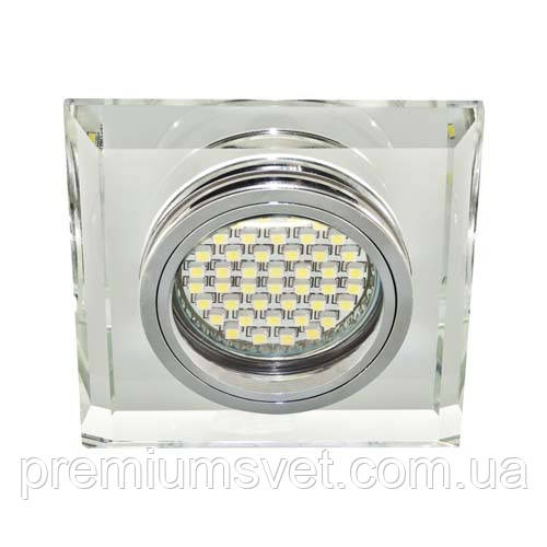 8170-2/ срібло-срібло світильник точковий, декор. скло MR16 50W (CD3006), фото 1