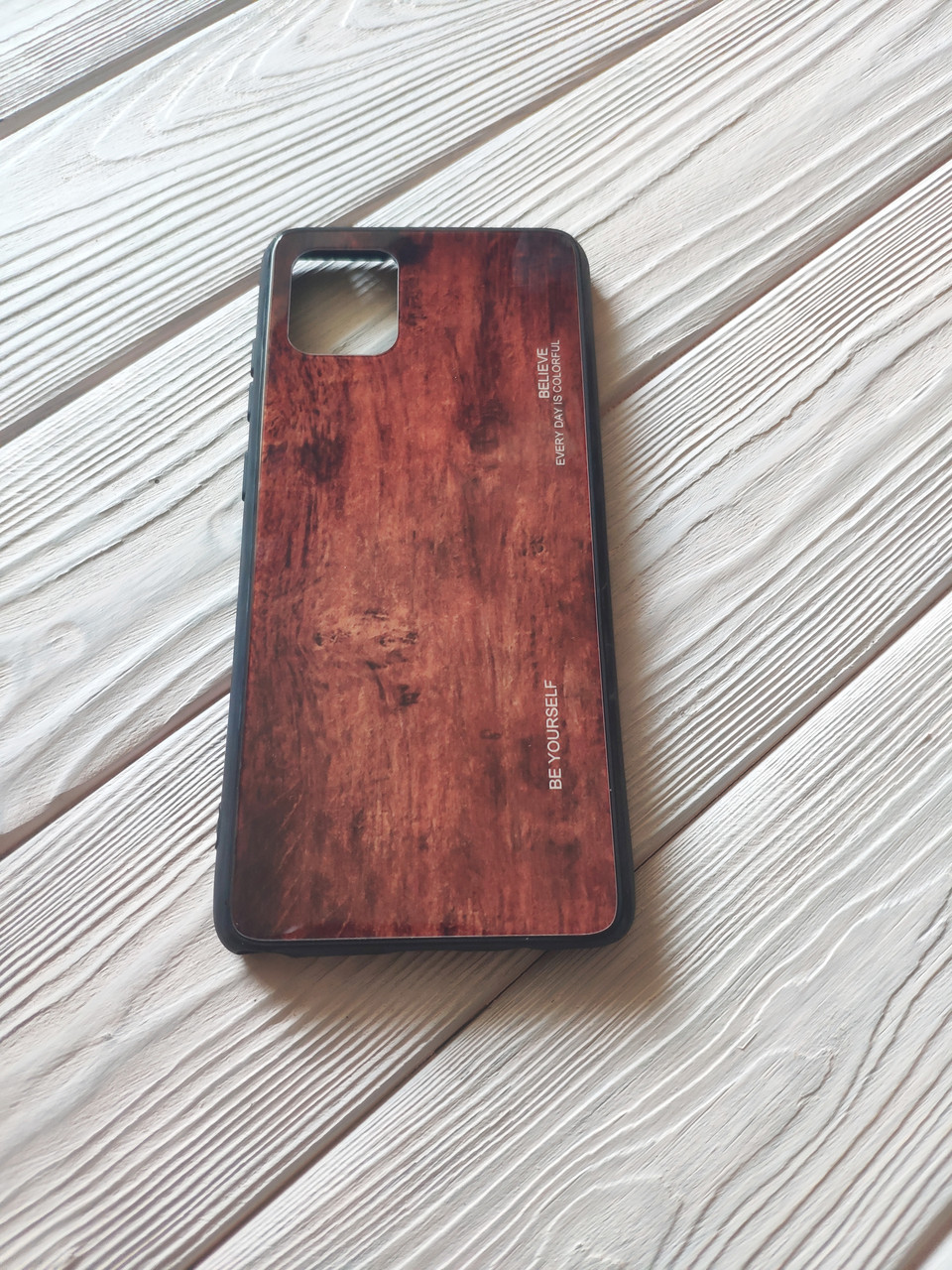 Чохол Gradient Wood для Samsung Galaxy Note 10 Lite / N770F бампер Dark-walnut