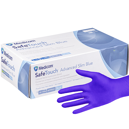 Рукавички нітрилові без талька Medicom 1105-TG-А 100 шт., фіолетовий XS 3.5 г, фото 1