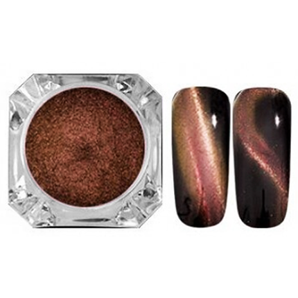 Дзеркальна втирка, пігмент 3D котяче око №5, 2 м малиново-жовтий, фото 1