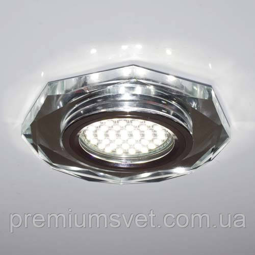 8020-2/ срібло-срібло світильник точковий, декор. скло MR16 50W