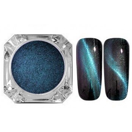 Дзеркальна втирка, пігмент 3D котяче око №2, 2 м синьо-зелений, фото 1