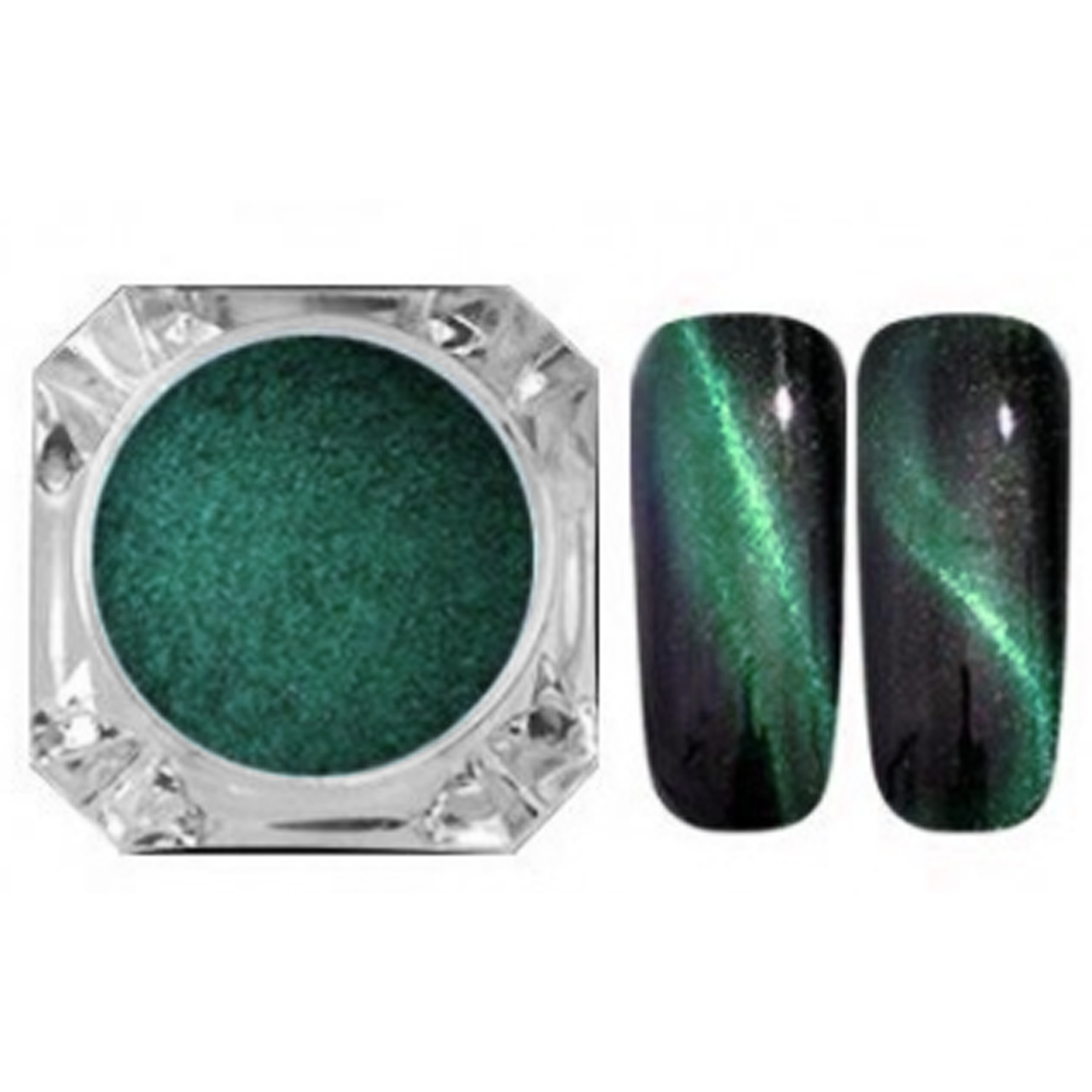 Дзеркальна втирка, пігмент 3D котяче око №1, 2 м зелено-салатовий