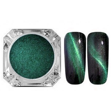 Дзеркальна втирка, пігмент 3D котяче око №1, 2 м зелено-салатовий, фото 1
