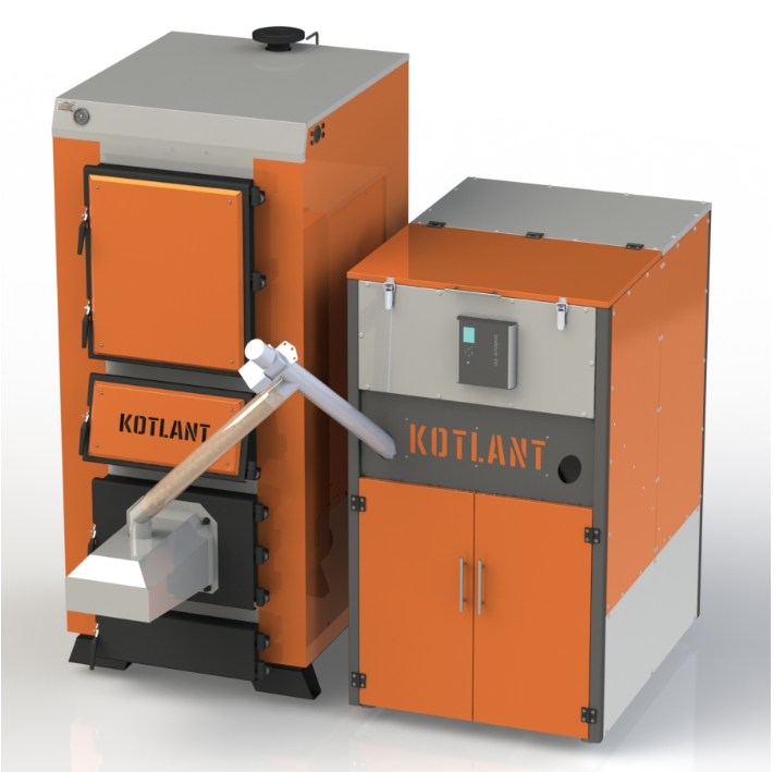 95 кВт Пелетний котел 5 мм сталь KOTLANT-КОТЛАНТ КГУ PELLETS-95 С ГОРЕЛКОЙ OXI, фото 1