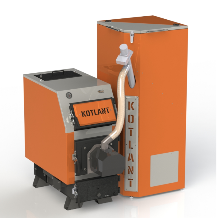 40 кВт  Пелетний котел 5 мм сталь KOTLANT-КОТЛАНТ КВУ PELLETS-40 С ГОРЕЛКОЙ OXI