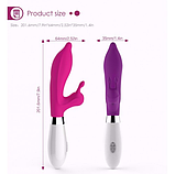 Подвійний вібратор із відростком, стимулятор для клітора та вагіни, інтимні іграшки для жінок, фото 7