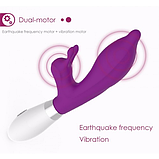 Подвійний вібратор із відростком, стимулятор для клітора та вагіни, інтимні іграшки для жінок, фото 8