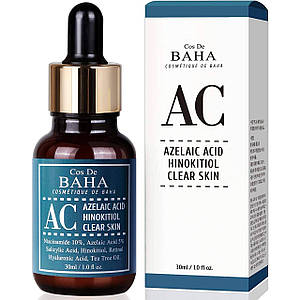 Сироватка з азелаїновою кислотою і хінокітілом Cos De BAHA Azelaic Acid Hinokitiol Clear Skin, 30 мл