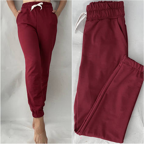 Стильні трикотажні штани, No 160 бордовий, фото 1