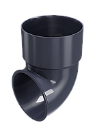Коліно (зливний) пластикової труби Regenau Д=80мм, 87,5° градусів Графітовий