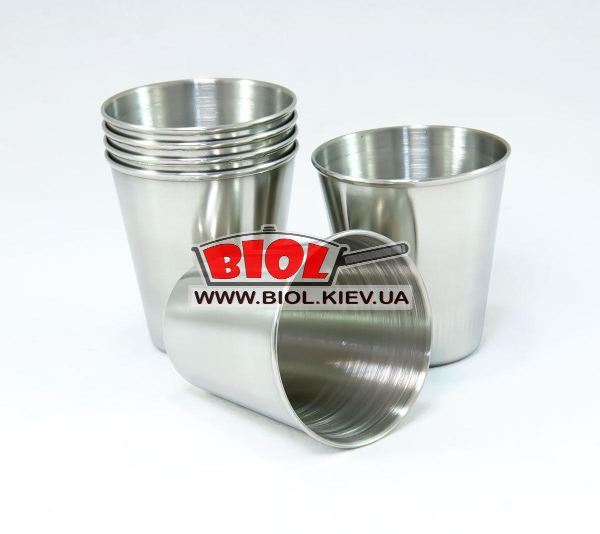 Набір стопок (рюмок) з неіржавкої сталі 60 мл (6 шт.) у чохлі, фото 1