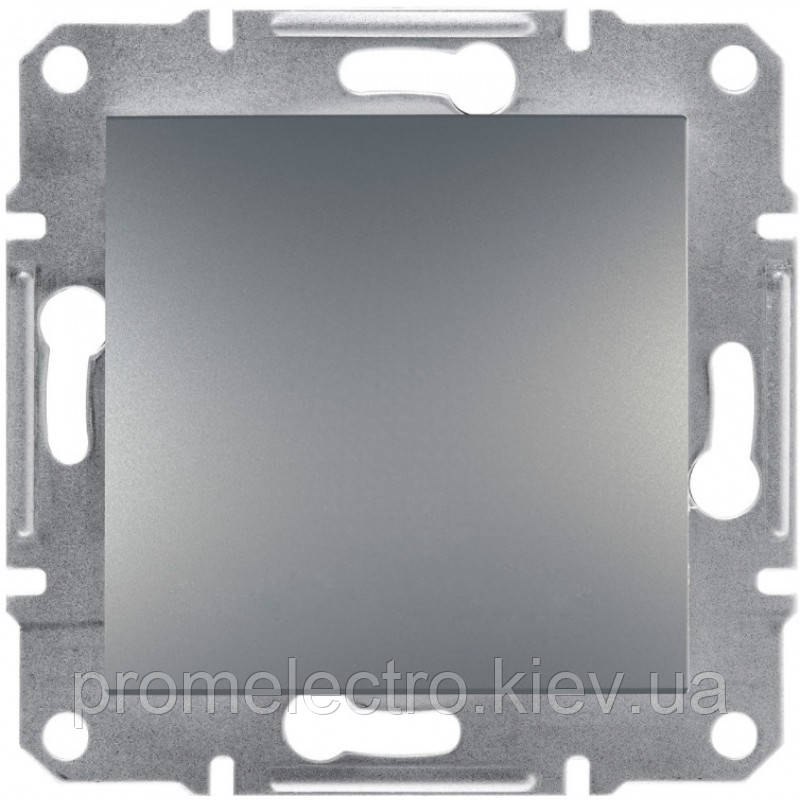 Перемикач Schneider-Electric Asfora Plus 1-клавішний прохідний сталь (EPH0400162)