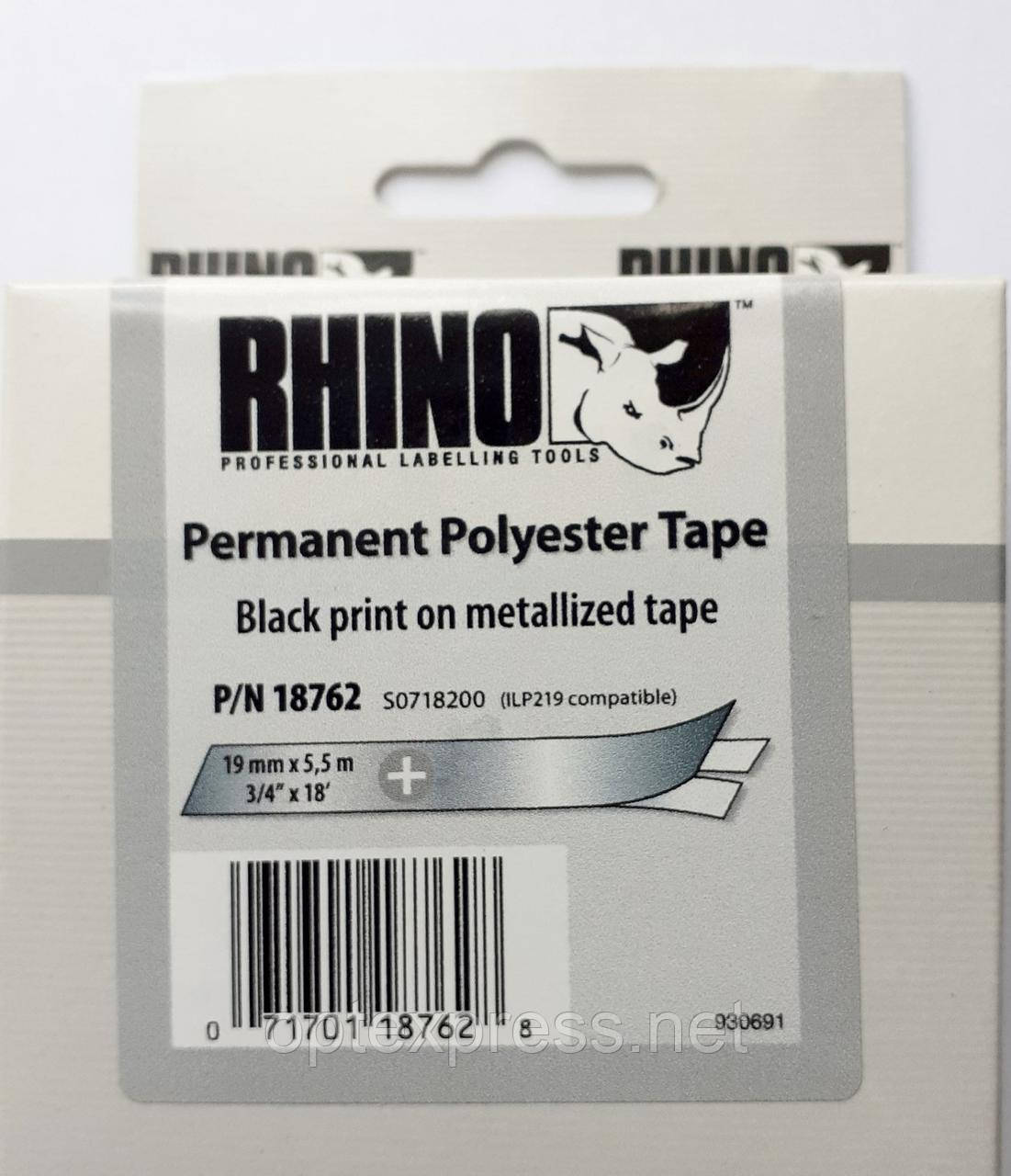 Картридж S071200 з поліестеровою  стрічкою RHINO для термопринтерів DYMO 19 мм х 5,5 м