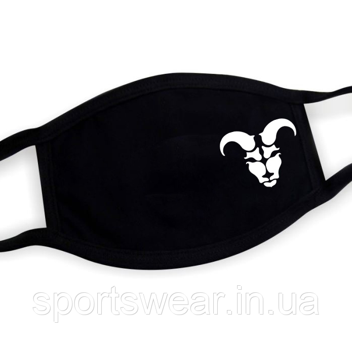 Багаторазова захисна маска для обличчя Знаки Зодіаку аксесуари Зодіак Овен Трикотажна маска хб чорна, фото 1