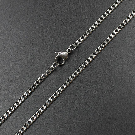 Ланцюг чоловічий із неіржавкої сталі з лазерною нарізкою Stainless Steel довжина 60 см. ширина 3 мм. колір срібло, фото 1