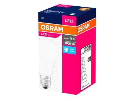 Світлодіодна лампа (енергоощадна) Osram LED VALUE CLA60 10W/865 220-240V FR E27