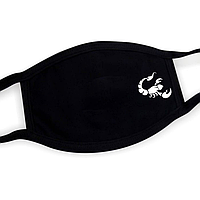 Многоразовая защитная маска для лица Знаки Зодиака аксессуары Зодиак Скорпион Трикотажная маска хб черная
