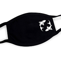 Многоразовая защитная маска для лица Знаки Зодиака аксессуары Зодиак Рыбы Трикотажная маска хб черная