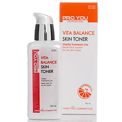 Тонер для зневодненої шкіри обличчя з вітамінами Vita Balance Skin Toner, 130 мл