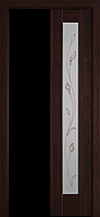 Міжкімнатні двері "Рада" G 400, колір каштан з малюнком Р3 , ліві