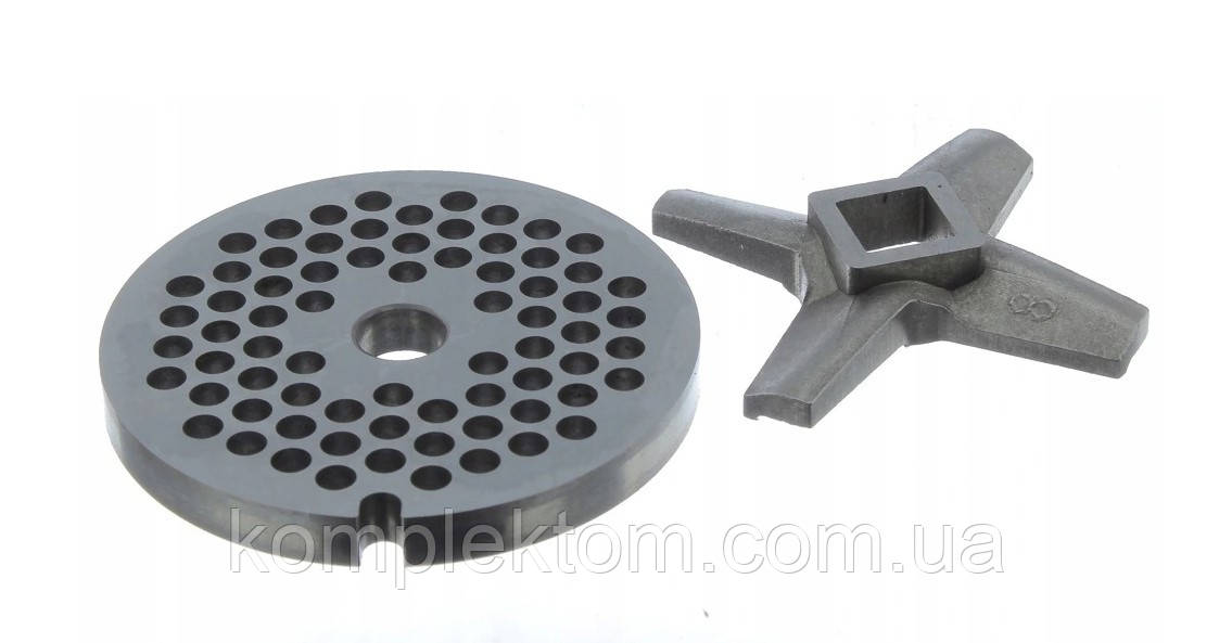 Ніж і решітка для м'ясорубки Zelmer №8 односторонній (86.3107)