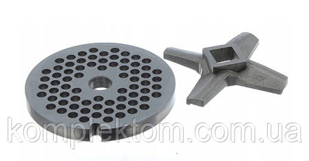 Ніж і решітка для м'ясорубки Zelmer №8 односторонній (86.3107), фото 1