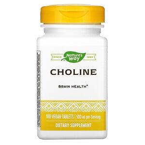 Холін  Вітамін B4 (Choline) 500 мг Natures Watures 100 веганських таблеток