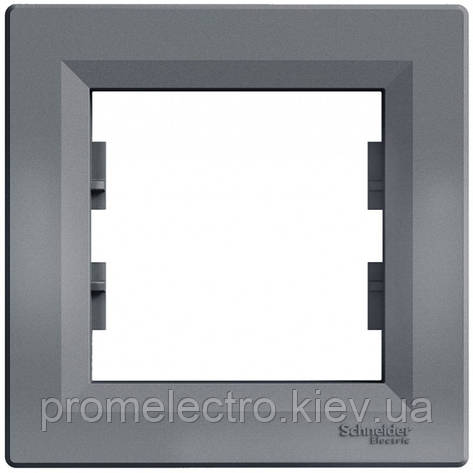 Рамка Schneider-Electric Asfora 2-постова горизонтальна сталь (EPH5800262), фото 1