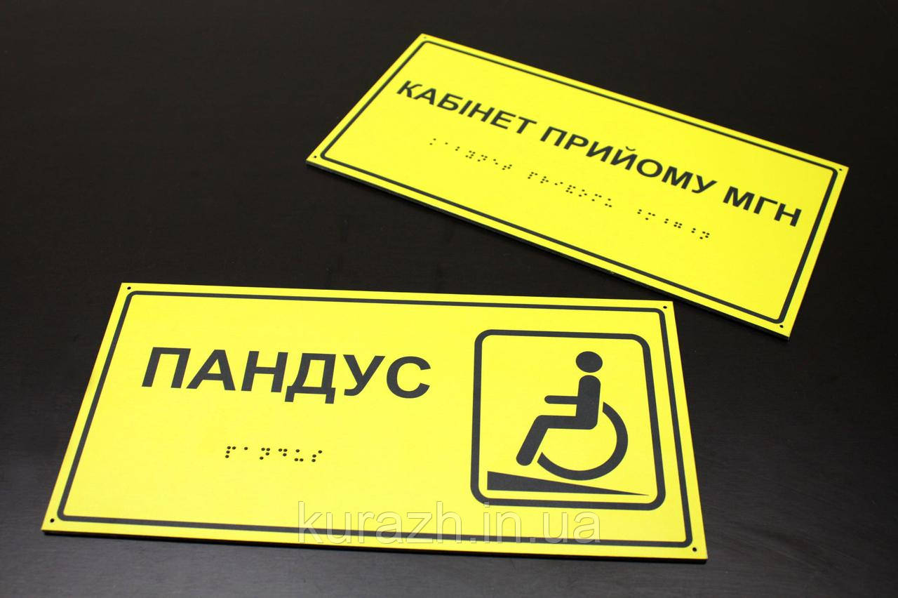 Таблички зі шрифтом Брайля