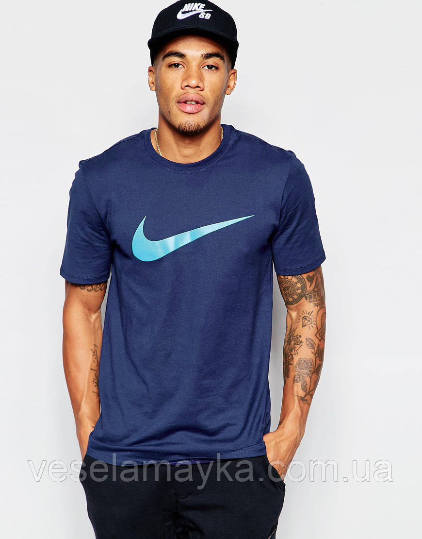 Синя чоловіча футболка з логотипом Nike "Найк, фото 1