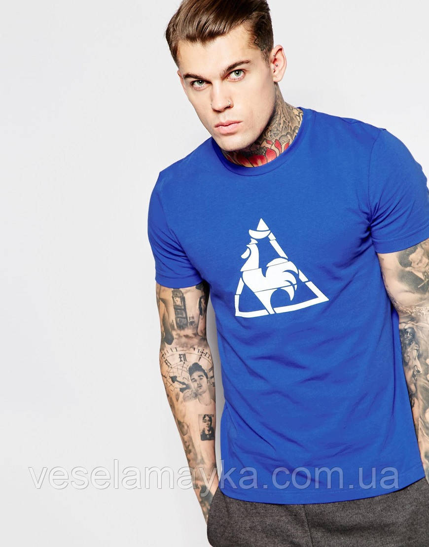 Синя футболка з білим логотипом "Le Coq Sportif", фото 1