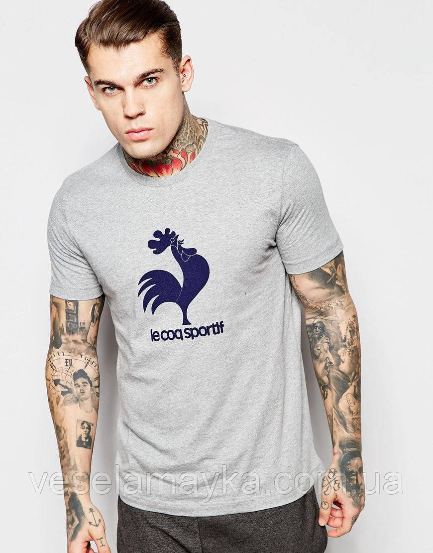 Сіра футболка з логотипом "Le Coq Sportif", фото 1