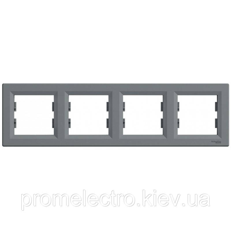 Рамка Schneider-Electric Asfora 4-постова горизонтальна сталь (EPH5800462)