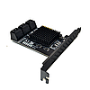 Контролер T-Adapter PCI-E x1 to 6 x SATA Marvell 9215 + ASM1093 адаптер на 6 SATA, фото 5