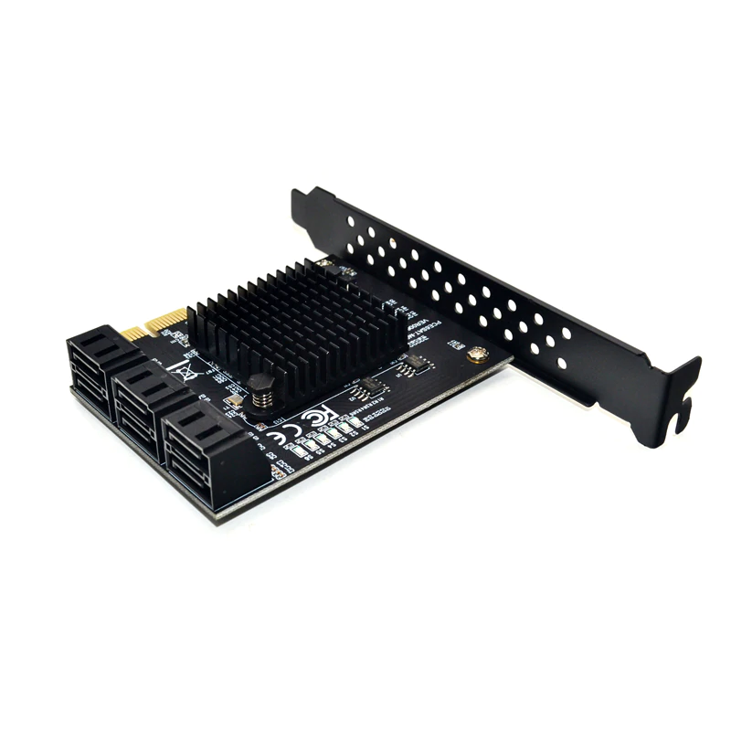 Контролер T-Adapter PCI-E x1 to 6 x SATA Marvell 9215 + ASM1093 адаптер на 6 SATA