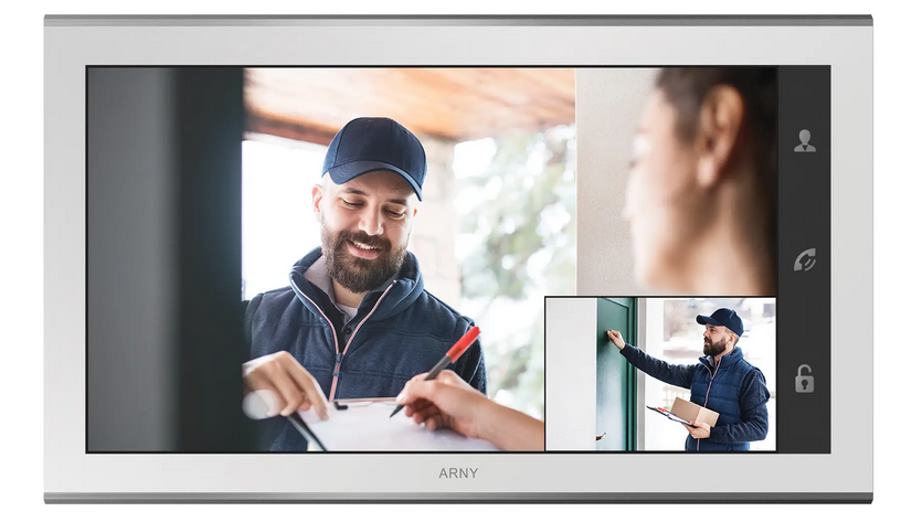 Домофон ARNY AVD-1030 2MPX PiP (картинка в картинці) в білому з пам'яттю і детектором руху