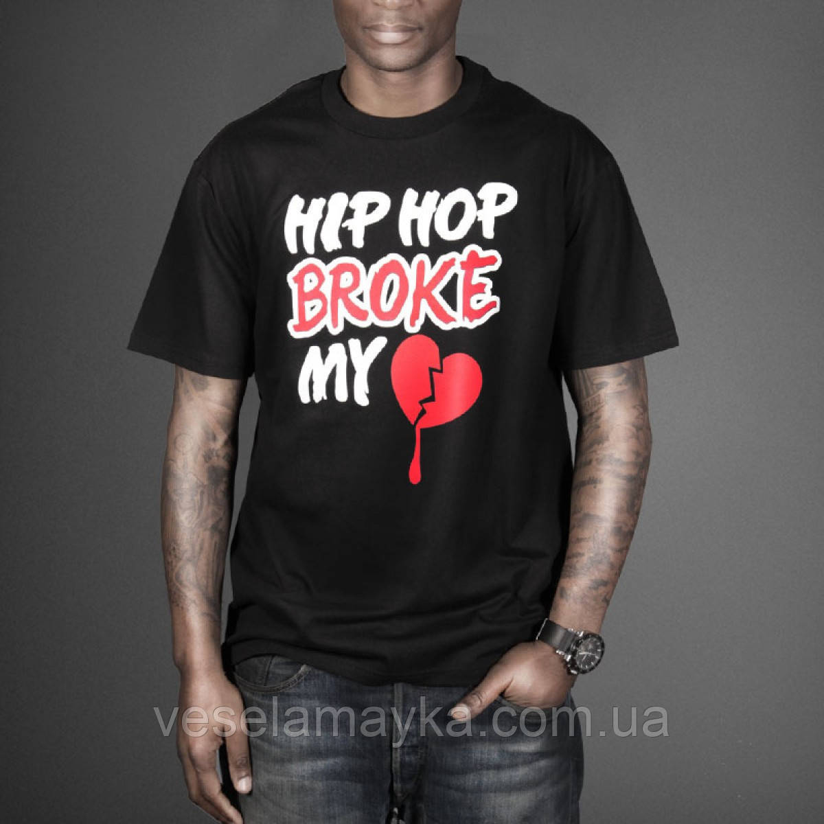 Стильна футболка Hip Hop broke my heart, фото 1