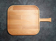 Сервировочная доска деревянная тарелка для подачи стейка шашлыка мясных блюд суши и нарезки 36х24 см "Аквадро"