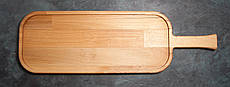 Сервірувальна дошка дерев'яна тарілка для подачі стейка шашлику м'ясних страв та нарізки 42х13 см "Алонг і"