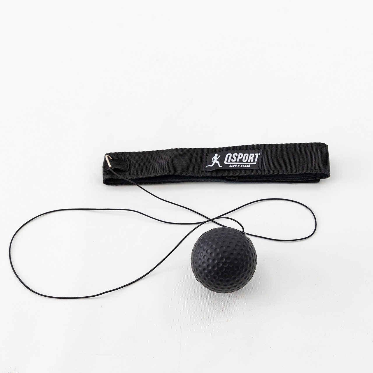 Тренажер fight ball (файт бол) м'ячик для боксу на гумці OSPORT Lite Plus (OF-0007) Чорний, фото 1