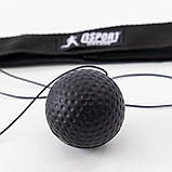 Тренажер fight ball (файт бол) м'ячик для боксу на гумці OSPORT Lite Plus (OF-0007) Чорний, фото 3