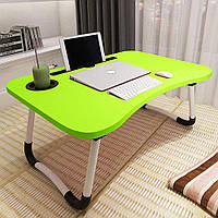 Портативный складной столик в кровать для ноутбука стол для завтрака и планшета столик-подставка зеленый