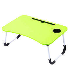 Складаний столик підставка для сніданку і ноутбука Портативний столик в ліжко для планшета зелений