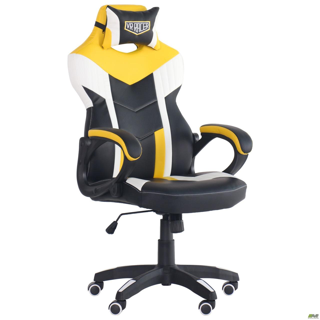 Комп'ютерне крісло ігрове AMF VR Racer Dexter Jolt чорний жовтий геймерське