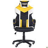Комп'ютерне крісло ігрове AMF VR Racer Dexter Jolt чорний жовтий геймерське, фото 3