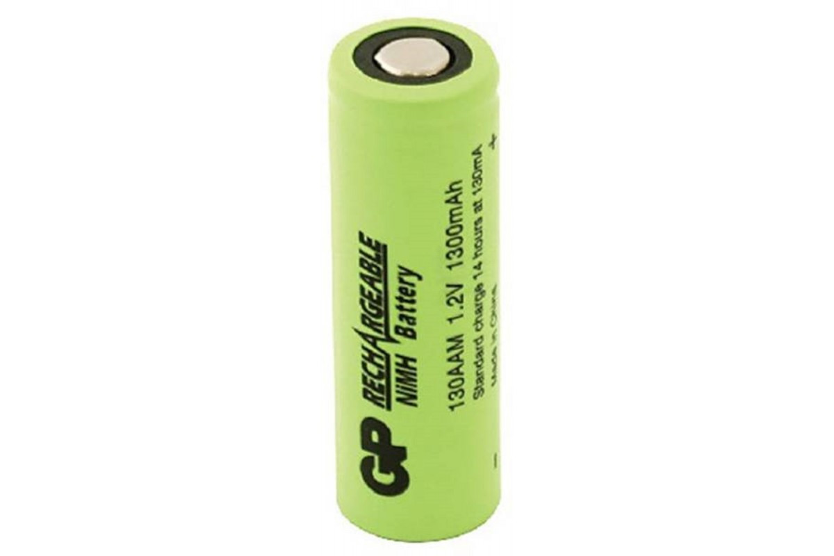 Акумулятор промисловий GP 130AAM-B, Ni-MH AA, 1300 mAh, 1.2V, 1.6Wh, 3.9A, flat top