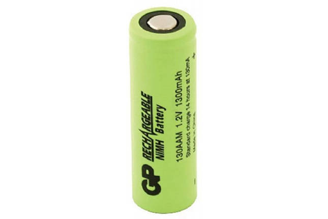 Акумулятор промисловий GP 130AAM-B, Ni-MH AA, 1300 mAh, 1.2V, 1.6Wh, 3.9A, flat top, фото 1