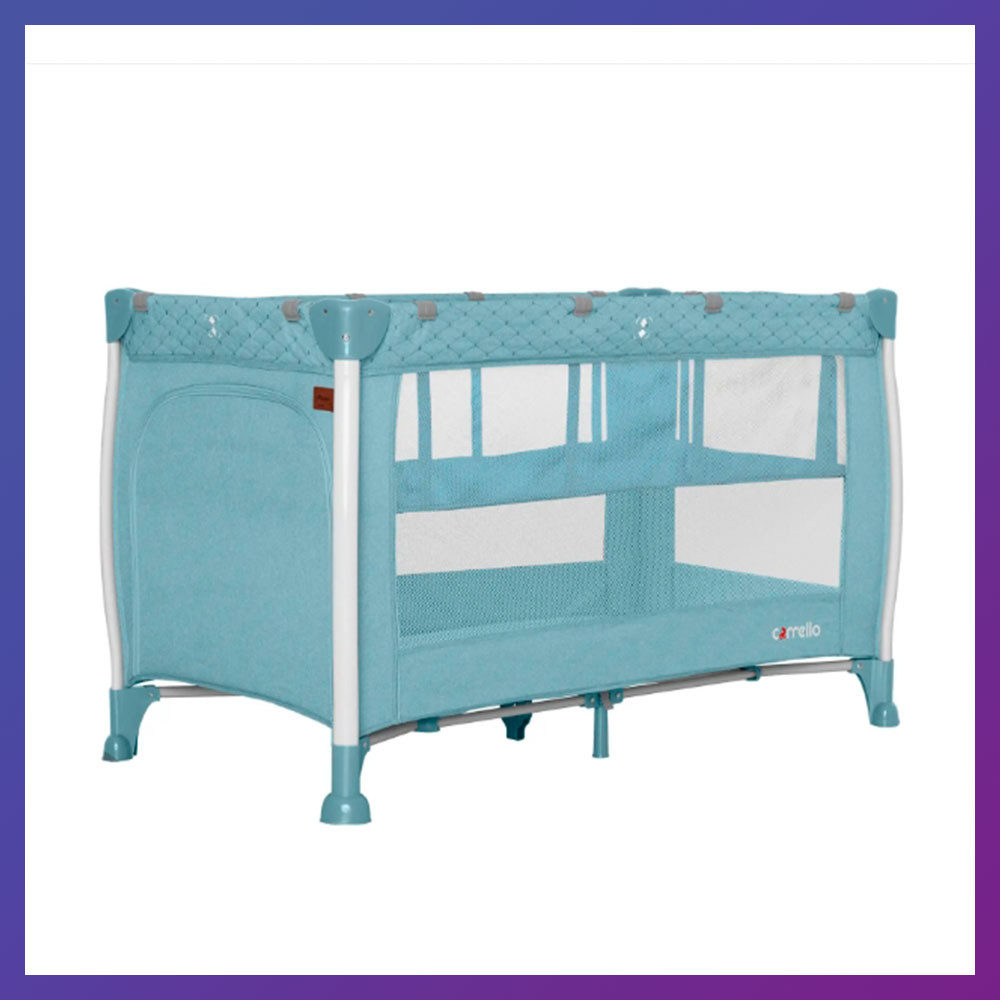 Дитячий ігровий манеж-ліжко CARRELLO Polo+ CRL-11606 Mint Green блакитний